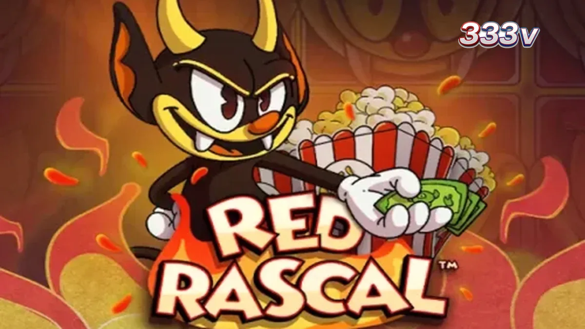 Tampilan visual slot Red Rascal dengan latar belakang taman hiburan